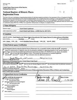 National Register of Historic Places °Tc 3 J Registration