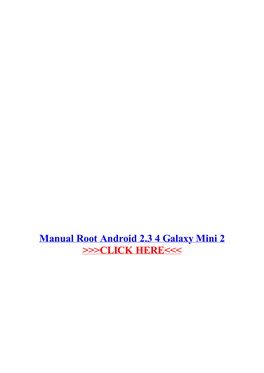 Manual Root Android 2.3 4 Galaxy Mini 2