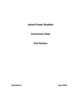 James Fraser Stoddart Curriculum Vitae Full Version