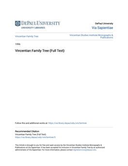 Vincentian Family Tree Publications