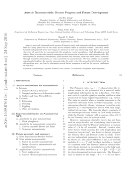 Auxetic Nanomaterials: Recent Progress and Future Development