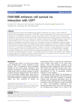 FAM188B Enhances Cell Survival Via Interaction with USP7
