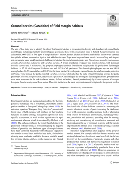 Ground Beetles (Carabidae) of Field Margin Habitats