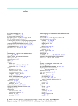 11B-Hydroxylase Deficiency, 36 17,20 Desmolase Deficiency, 36 17