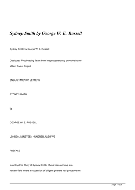 Sydney Smith by George WE Russell</H1>