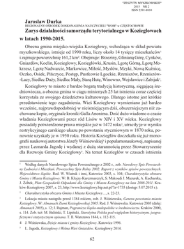 Zarys Działalności Samorządu Terytorialnego W Koziegłowach W Latach 1990-2015