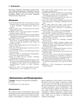 Metasemiosis and Metapragmatics G Urban, University of Pennsylvania, Philadelphia, Kant’S Exploration in the Critique of Pure Reason