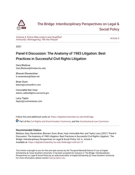 The Anatomy of 1983 Litigation: Best Practices in Successful Civil Rights Litigation