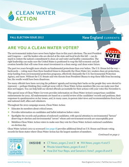 Are You a Clean Water Voter? the Environmental Stakes Have Never Been Higher Than in This Year’S Elections