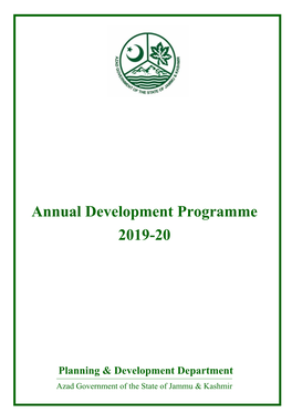 Annual Development Programme 2019-20 Table of Contents S