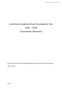 Linkinhorne Neighbourhood Development Plan 2020 – 2030 Consultation Statement