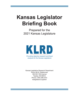 Kansas Legislator Briefing Book 2021