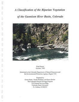 A Classification of the Riparian Vegetation of the Gunnison River