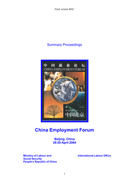 China Employment Forum Final