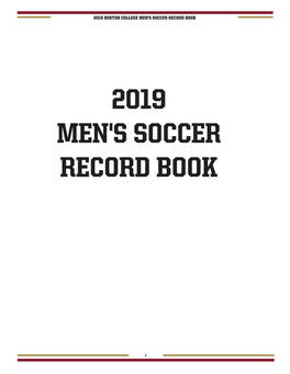 2019 Men's Soccer Record Book