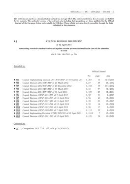 B COUNCIL DECISION 2011/235/CFSP of 12 April 2011