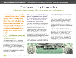 Complementary Currencies In