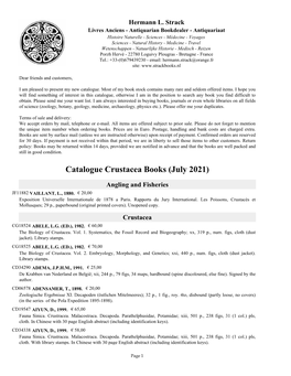 Catalogue Crustacea Books (July 2021)