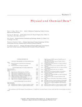 Physical and Chemical Data*