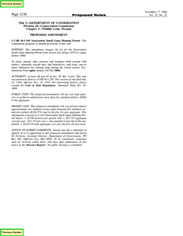 November 17, 2008 Vol. 33, No. 22 Missouri Register Page 2137 November 17, 2008 Page 2138 Proposed Rules Vol