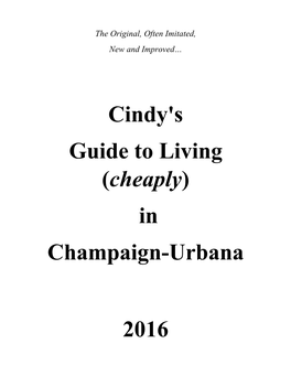 Cindy's Guide to Living (Cheaply) in Champaign-Urbana