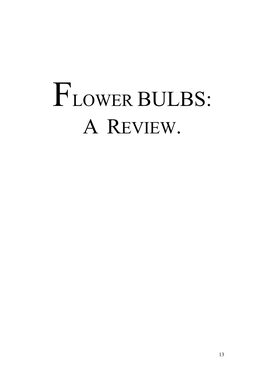 Flower Bulbs: a Review