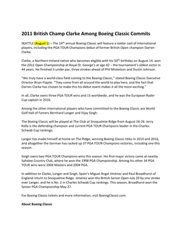 2011 British Champ Clarke Among Boeing Classic Commits