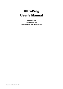 Ultraprog User's Manual