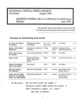 NATIONAL CAPITAL OPERA SOCIETY Newsletter August 1995