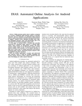 Automated Online Analysis for Android Applications