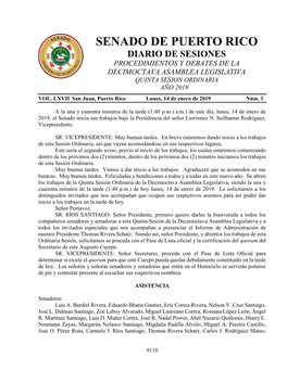 Procedimientos Y Debates De La Decimoctava Asamblea Legislativa Quinta Sesion Ordinaria Año 2019 Vol