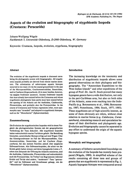 Aspects of Biogeography of Stygobiontic Isopoda