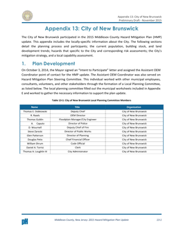Appendix 13: City of New Brunswick Preliminary Draft - November 2015 Appendix 13: City of New Brunswick