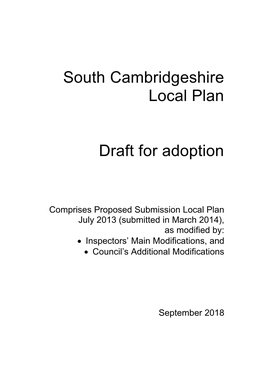 South Cambridgeshire Local Plan Draft for Adoption