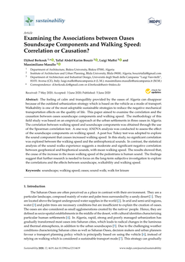 Examining the Associations Between Oases Soundscape Components and Walking Speed: Correlation Or Causation?