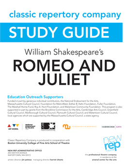 Classic Repertory Company STUDY GUIDE William Shakespeare’S ROMEO and JULIET