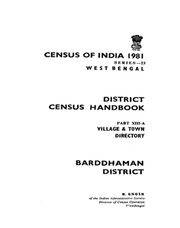 Village & Town Directory, Barddhaman, Part XIII-A, Series-23