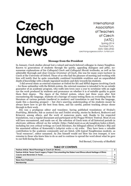 Czech Language News (Spring 2014)