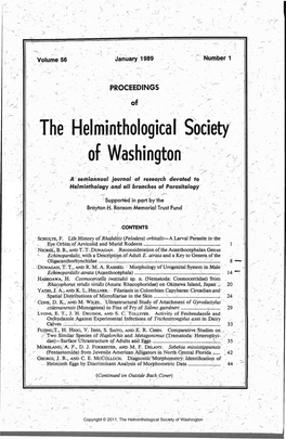 Proceedings of the Helminthological Society of Washington 56(1) 1989