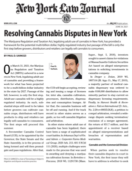 Resolving Cannabis Disputes in New York