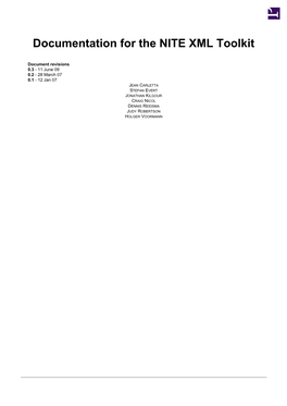Documentation for the NITE XML Toolkit