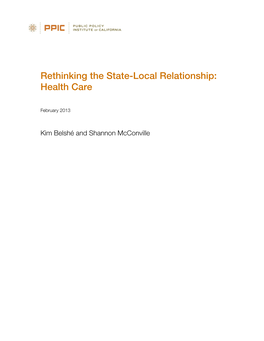 Rethinking the State-Local Relationship: Health Care