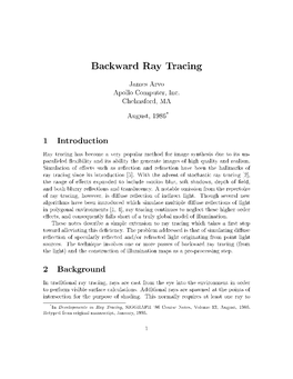 Backward Ray Tracing