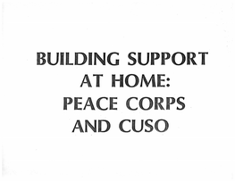 · Bu Lding Support at Home: Peace Co S