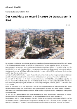 Des Candidats En Retard À Cause De Travaux Sur La RN4: Toute L'actualité