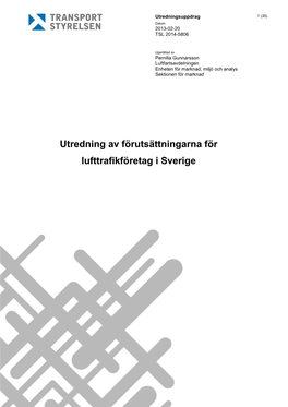 Utredning Av Förutsättningarna För Lufttrafikföretag I Sverige