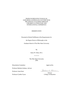 From Chameleons to Koalas: Exploring Australian Culture with Pre-Service Teachers Through Children’S Literature and International Experience
