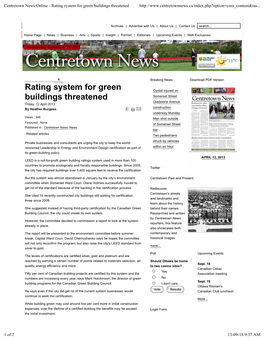 Centretown News Online - Rating System for Green Buildings Threatened