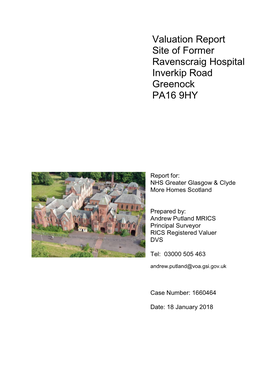 Valuation Report Site of Former Ravenscraig Hospital Inverkip