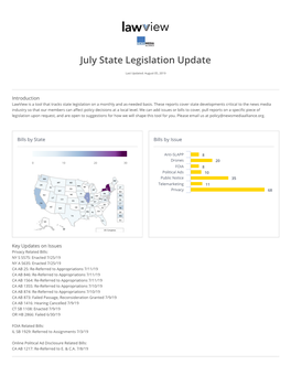 July State Legislation Update
